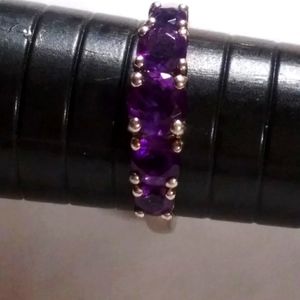 sterling silver ring size 9 with  purple aventurine